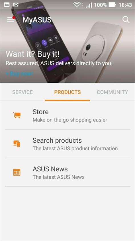 Contact ASUS customer support with MyASUS app .